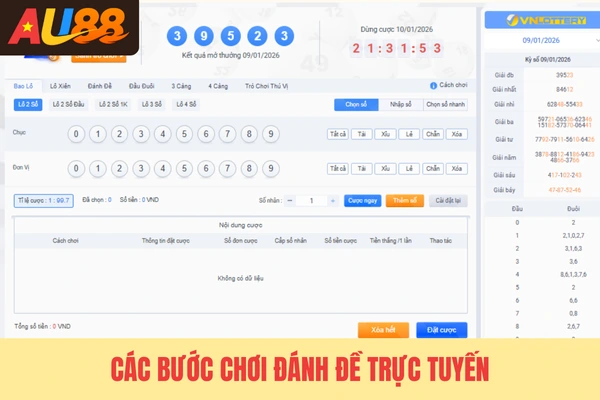 Các bước chơi đánh đề trực tuyến