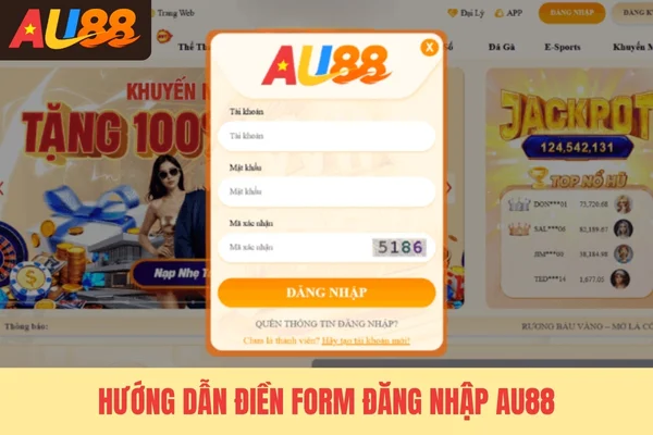 Hướng dẫn điền form đăng nhập Au88